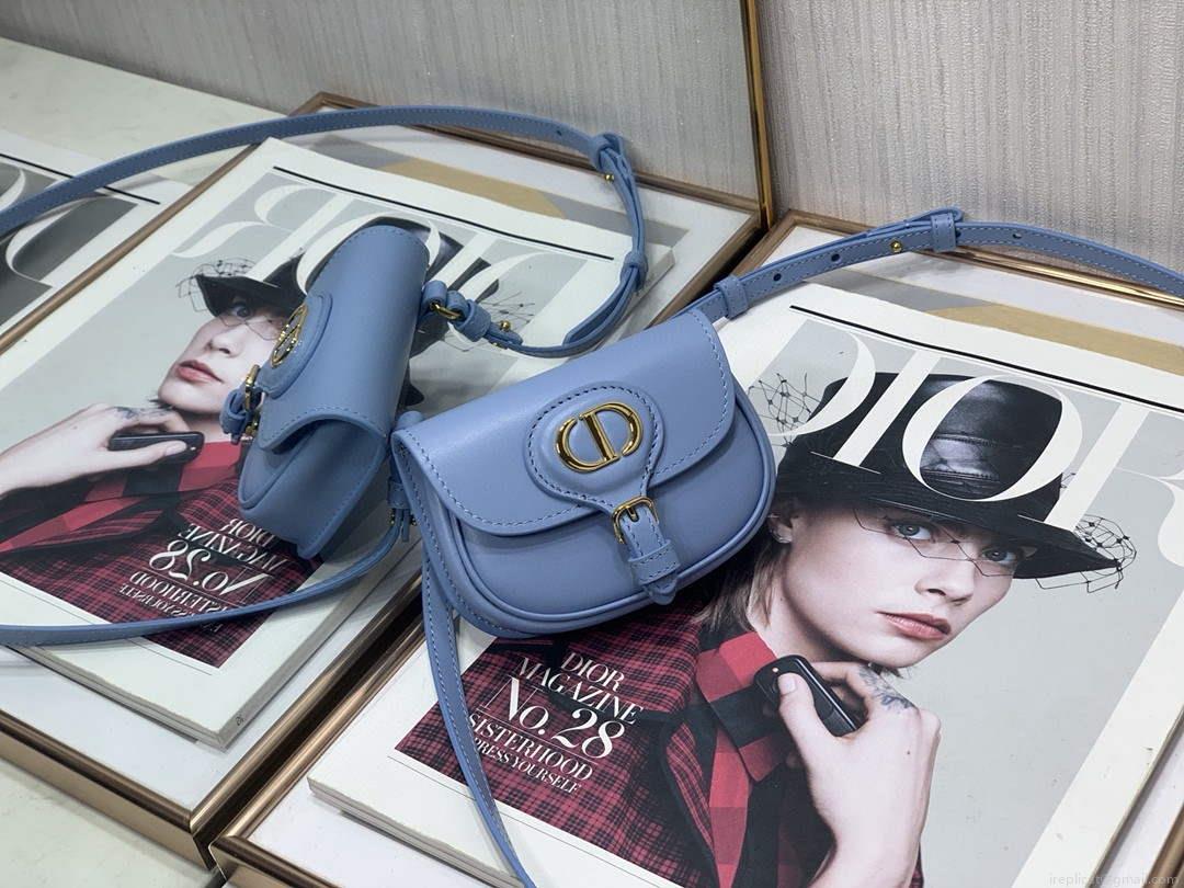 Dior M2278 Mini Bobby bag Blue Box Calfskin