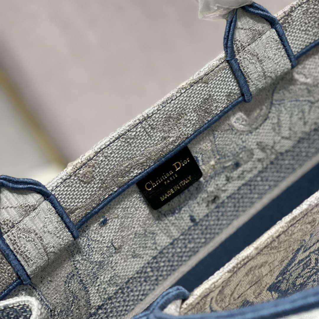 Dior Book Tote M1296 Medium Toile de Jouy Embroidery M0075