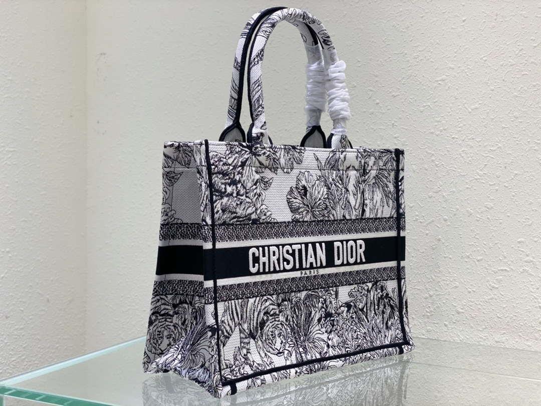 Dior Book Tote M1296 Medium Toile de Jouy Embroidery M0076