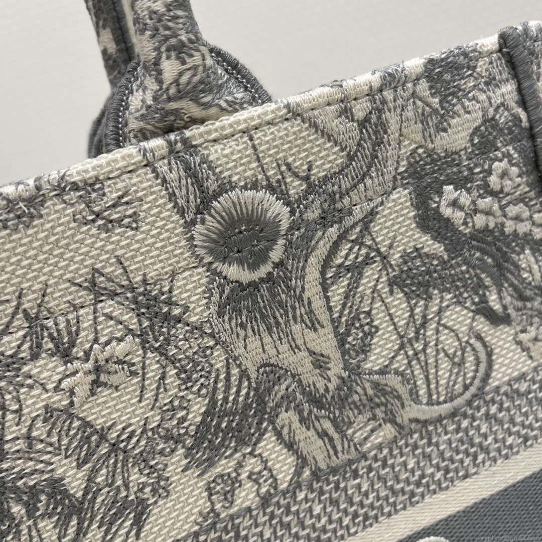 Dior Book Tote M1296 Medium Toile de Jouy Embroidery M0078