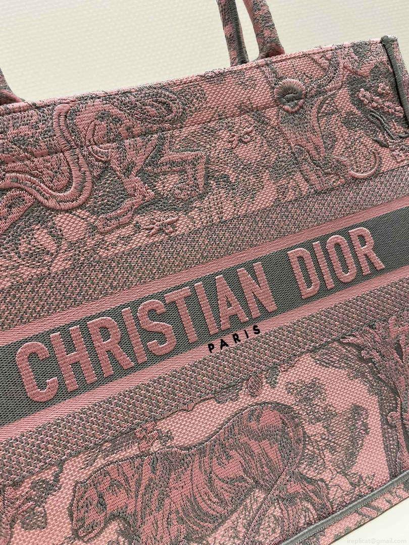 Dior Book Tote M1296 Medium Toile de Jouy Embroidery M0079