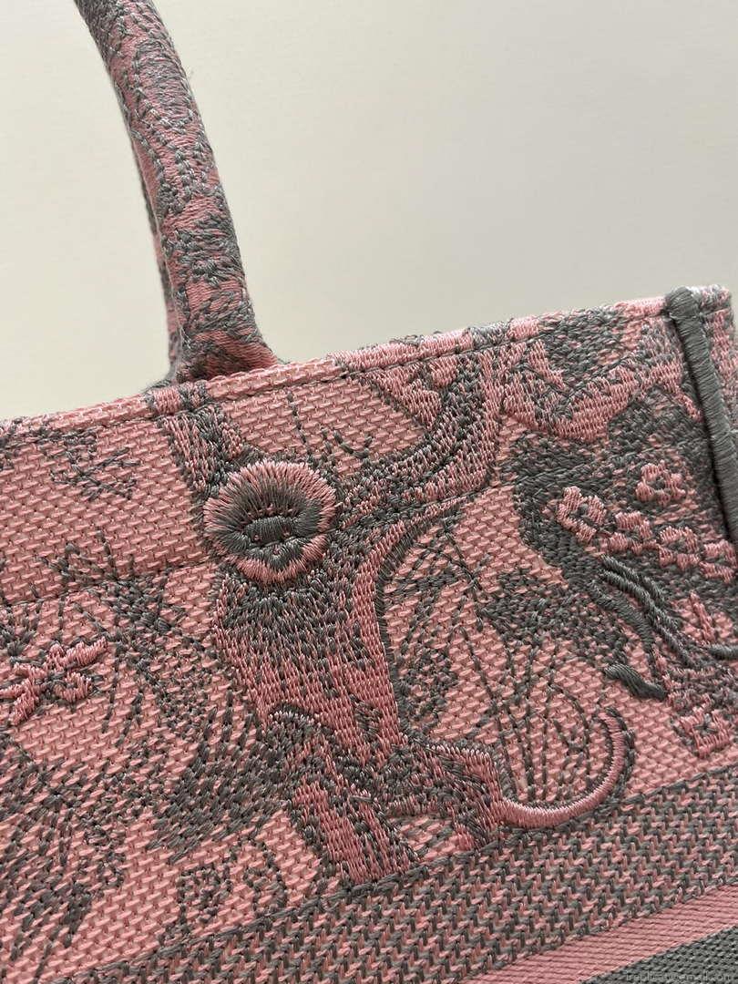 Dior Book Tote M1296 Medium Toile de Jouy Embroidery M0079