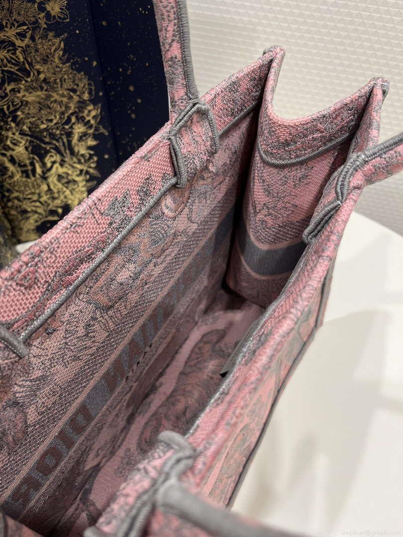 Dior Book Tote M1296 Medium Toile de Jouy Embroidery M0079