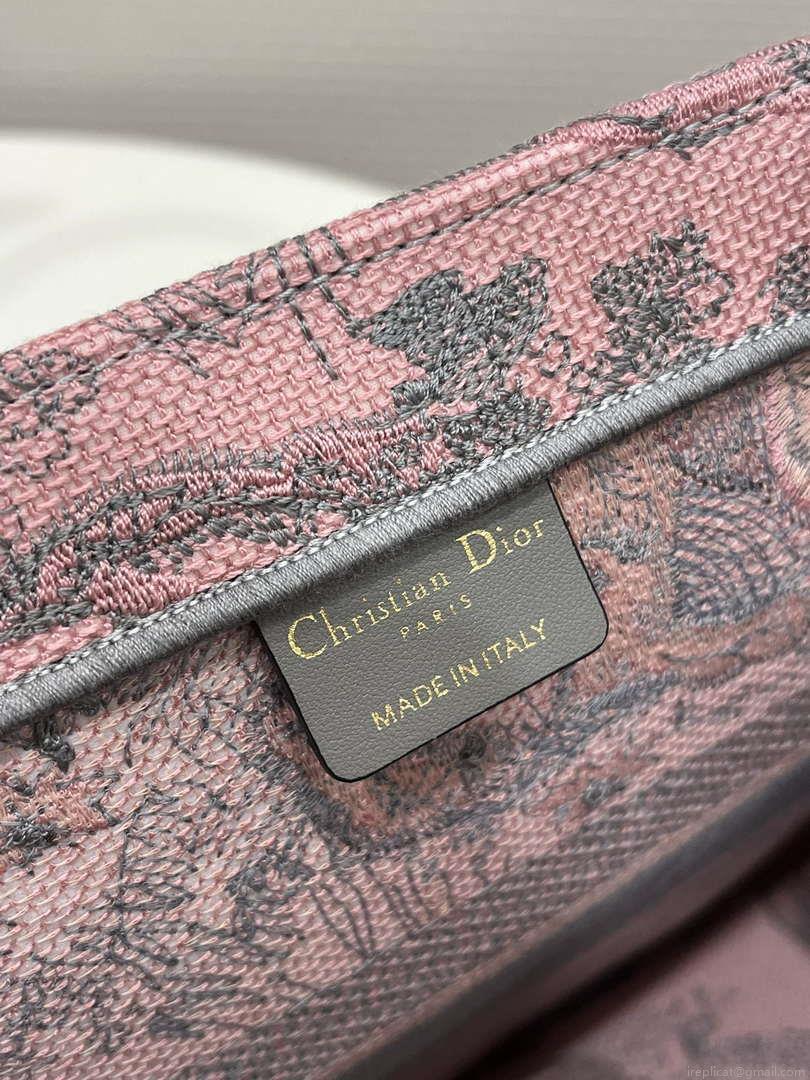 Dior Book Tote M1296 Medium Toile de Jouy Embroidery M0079