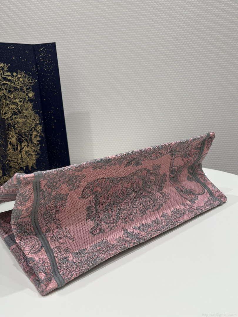 Dior Book Tote M1296 Medium Toile de Jouy Embroidery M0079