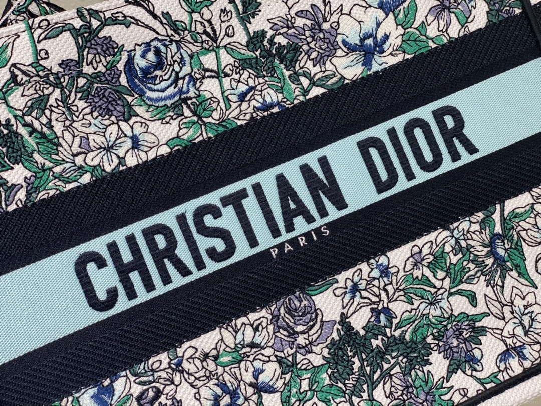 Dior Book Tote M1296 Medium Latte Multicolor Dior Jardin d’Hiver Embroidery M0085