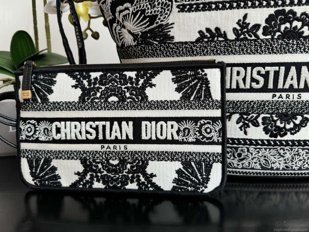 Dior M1328 Hat Basket Bag Black Le Coeur des Papillons Embroider
