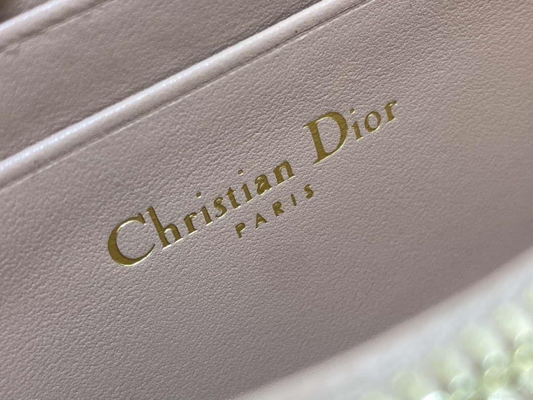 Dior S0011 Lady Dior Zipper Card Holder Medium Light Pink patent leather Lambskin