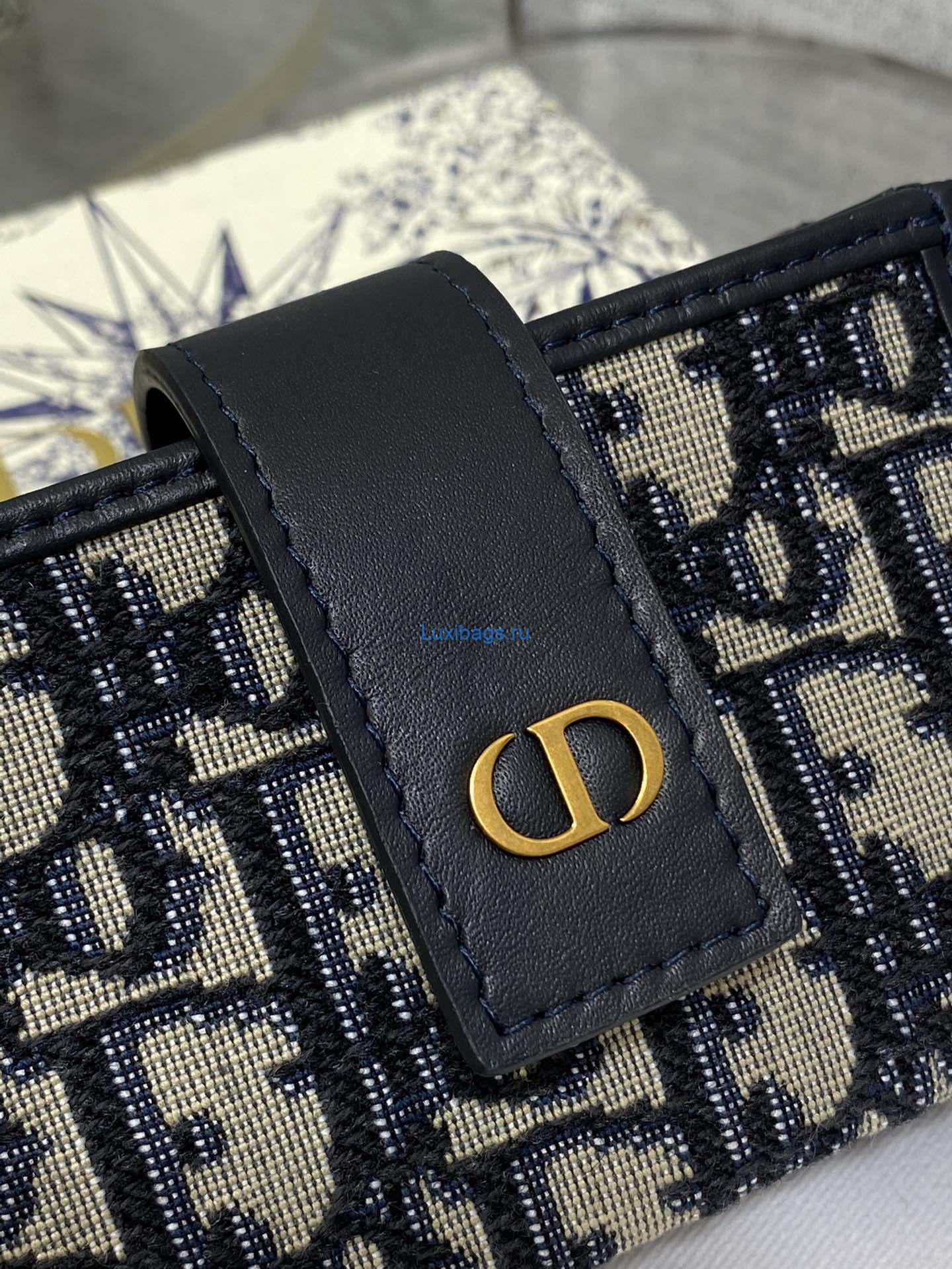 Dior 30 MONTAIGNE 5-Gate Card Holder Organ Card Holder S2058 Oblique Jacquard D0019