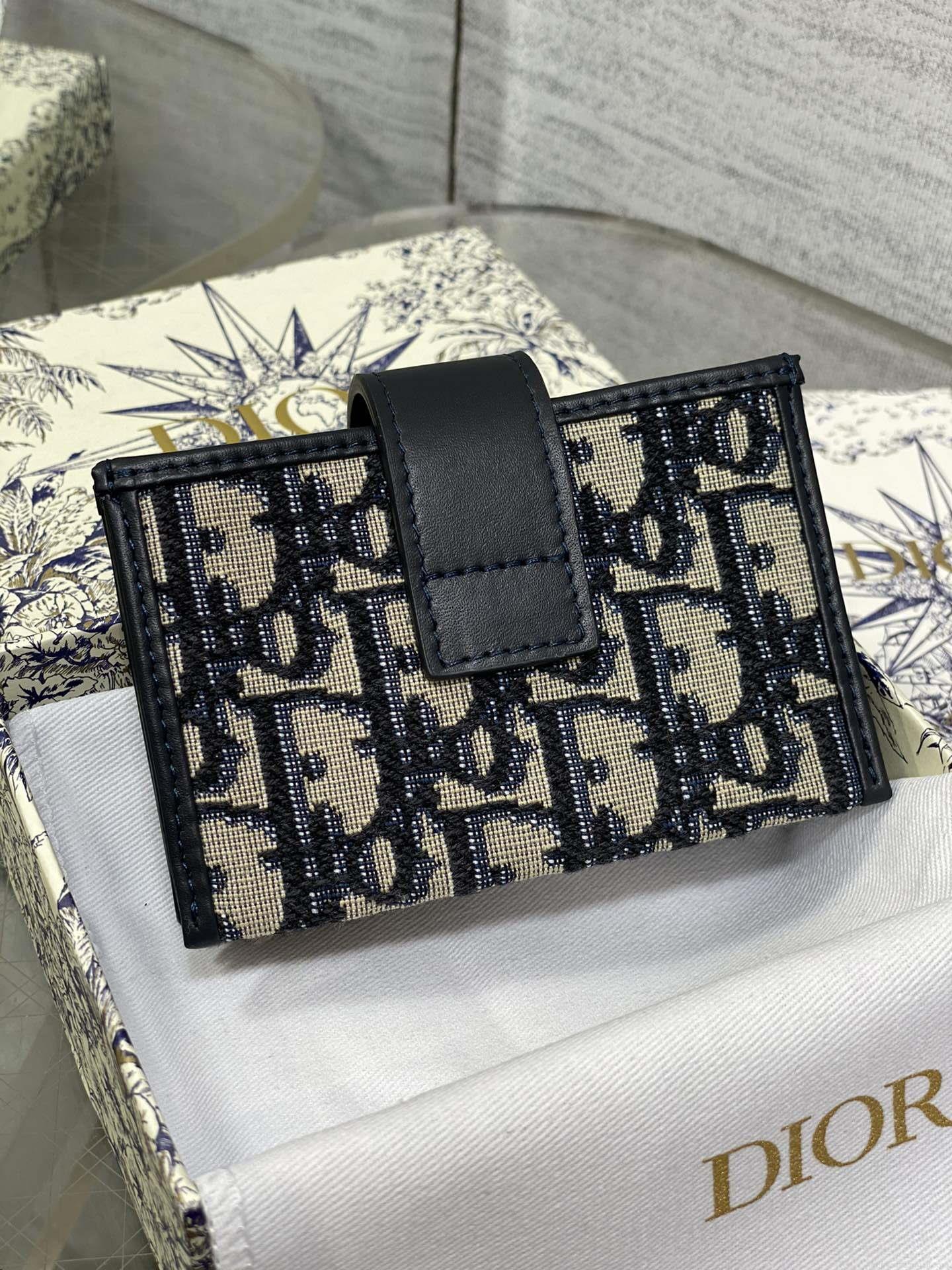 Dior 30 MONTAIGNE 5-Gate Card Holder Organ Card Holder S2058 Oblique Jacquard D0019