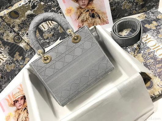 Dior M0565 Lady Dior Medium Tote Bag M950 Gray