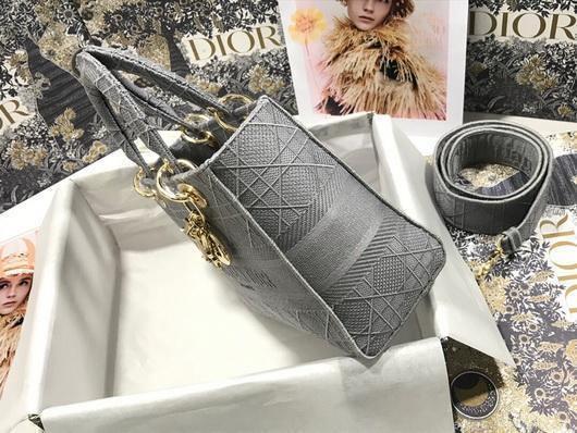 Dior M0565 Lady Dior Medium Tote Bag M950 Gray