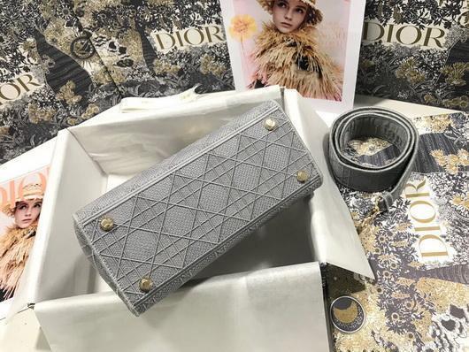 Dior M0565 Lady Dior Medium Tote Bag M950 Gray