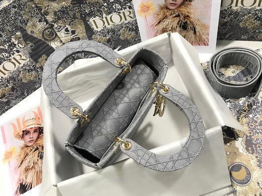 Dior M0565 Lady Dior Medium Tote Bag M950 Gray