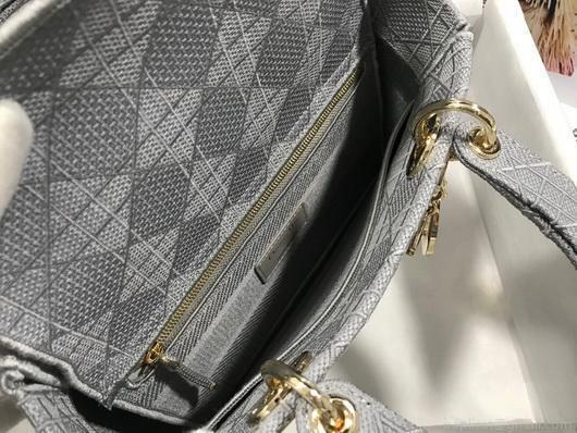 Dior M0565 Lady Dior Medium Tote Bag M950 Gray
