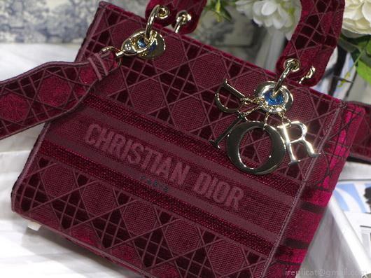 Dior M0565 Lady Dior Medium Tote Bag M950 Wine Red