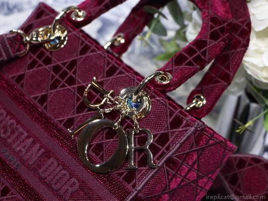 Dior M0565 Lady Dior Medium Tote Bag M950 Wine Red