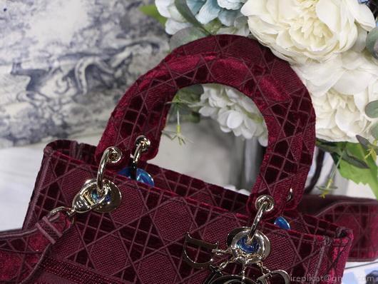 Dior M0565 Lady Dior Medium Tote Bag M950 Wine Red