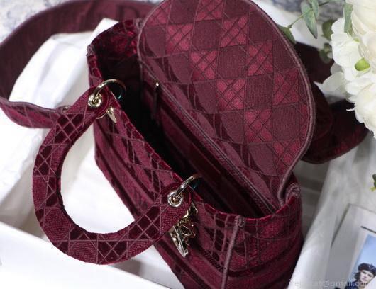 Dior M0565 Lady Dior Medium Tote Bag M950 Wine Red
