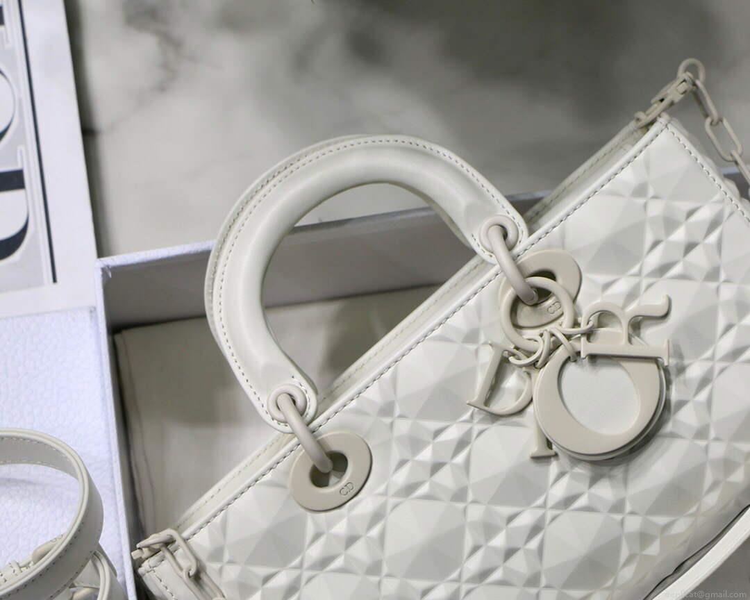 Dior M0540 Lady D-joy Calfskin Bag White