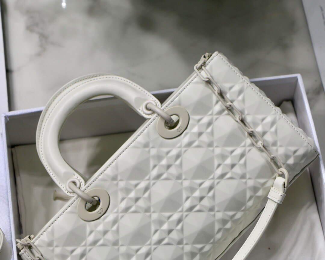 Dior M0540 Lady D-joy Calfskin Bag White