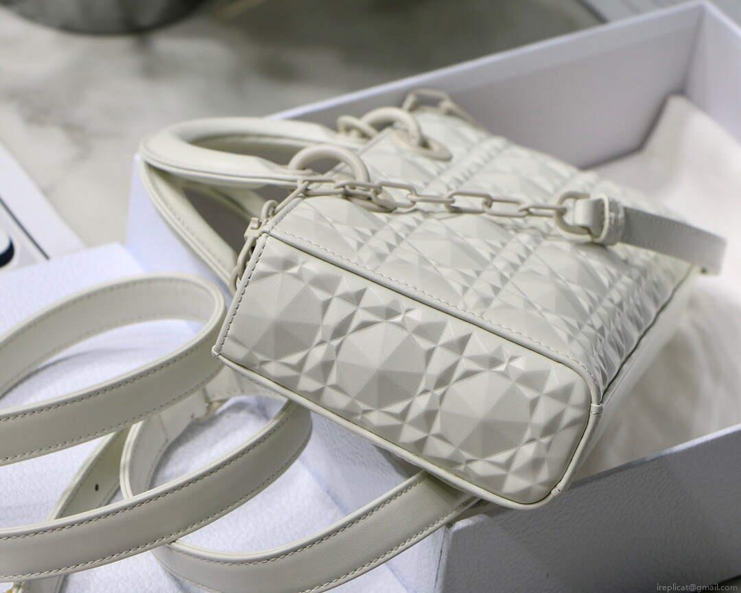 Dior M0540 Lady D-joy Calfskin Bag White