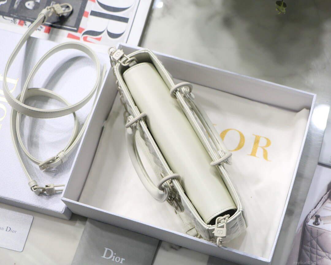 Dior M0540 Lady D-joy Calfskin Bag White