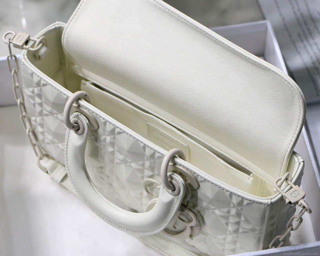 Dior M0540 Lady D-joy Calfskin Bag White