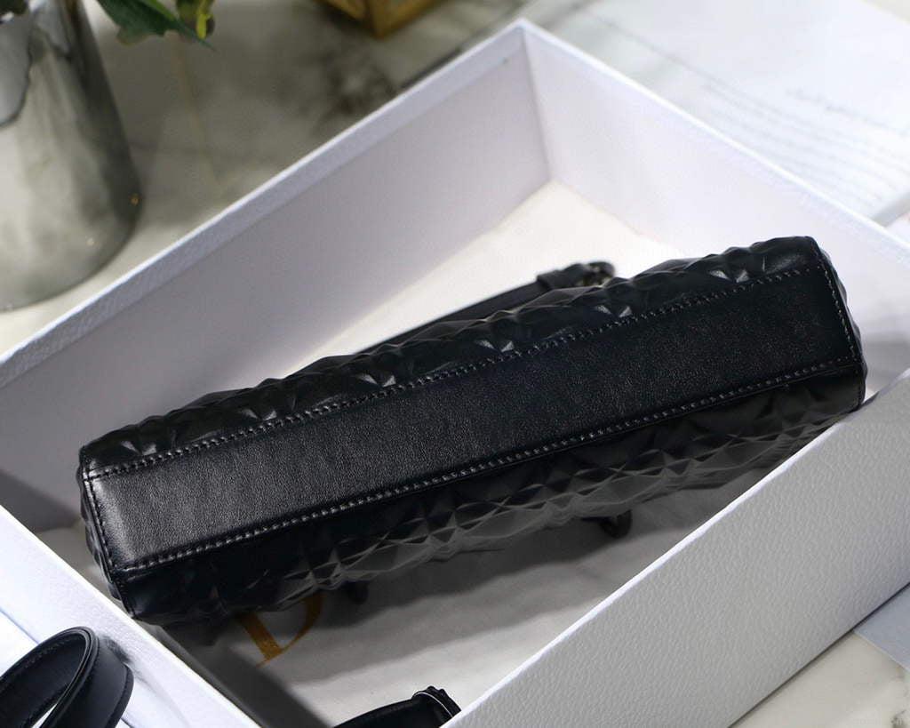 Dior M0540 Lady D-joy Bag Black Cannage Calfskin with Diamond Motif