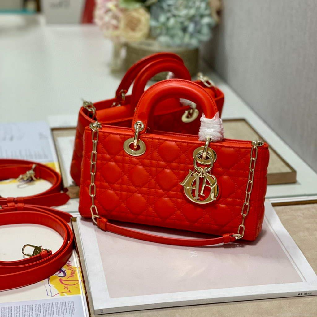 Dior M0540 Lady D-joy Bag Red Cannage Calfskin