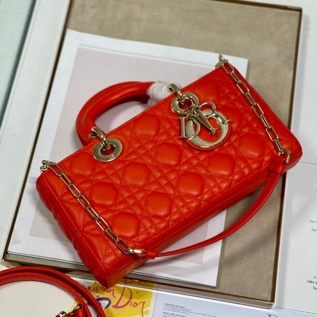 Dior M0540 Lady D-joy Bag Red Cannage Calfskin