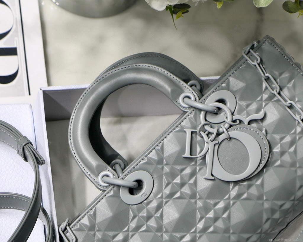 Dior M0540 Lady D-joy Bag Grey Cannage Calfskin