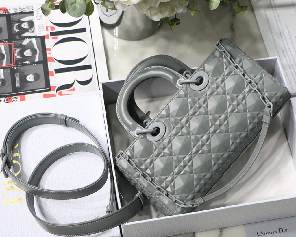 Dior M0540 Lady D-joy Bag Grey Cannage Calfskin