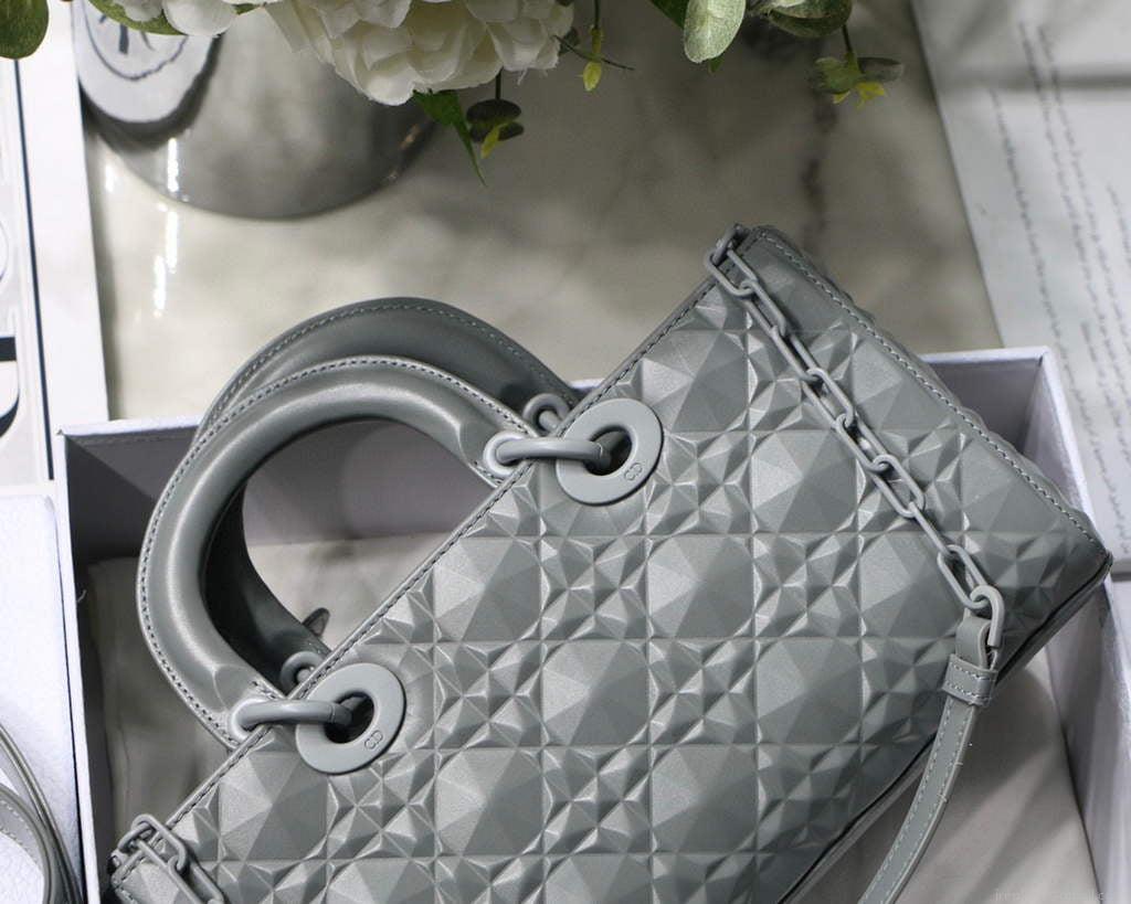 Dior M0540 Lady D-joy Bag Grey Cannage Calfskin