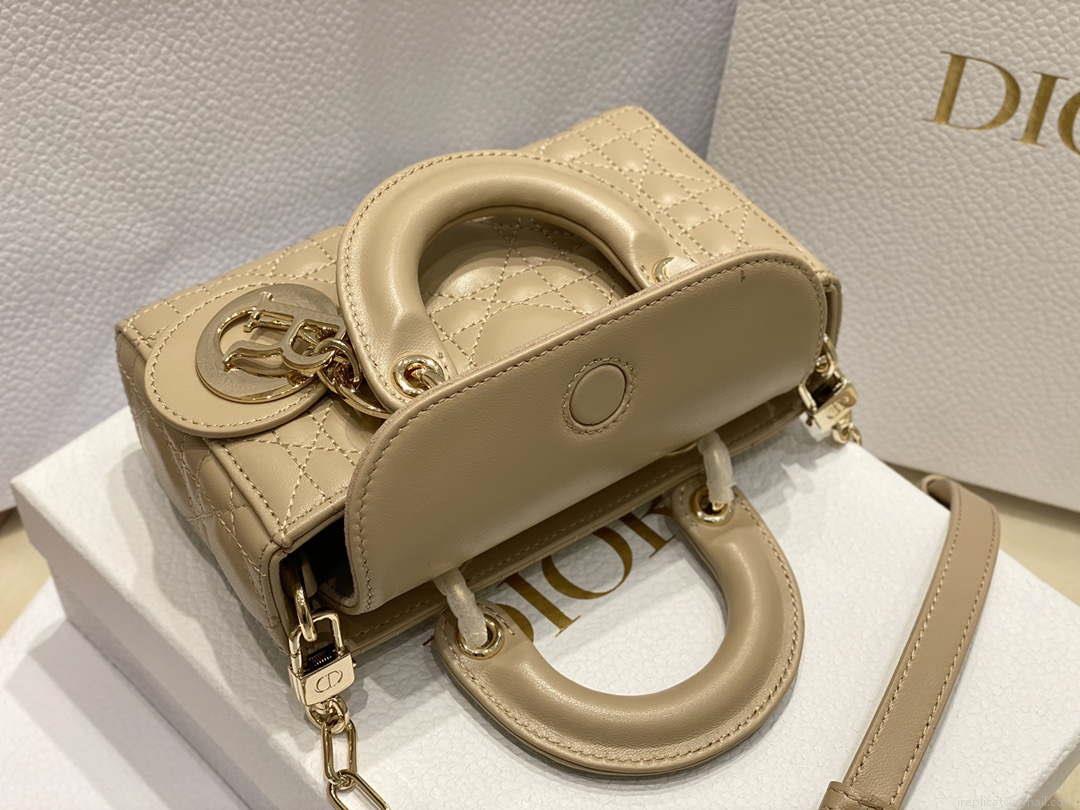 Dior S0910 Micro Lady D-joy Bag Sand Colored Cannage Lambskin