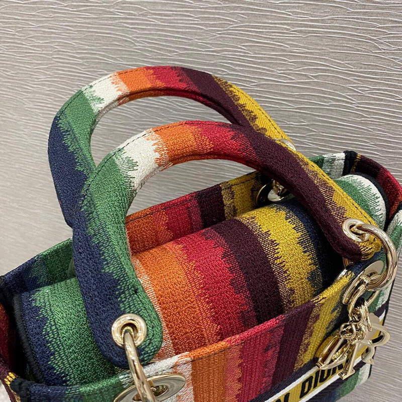 Dior M0565 Medium Lady D-lite Embroidery Bag colourful