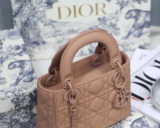 Dior M0505 Mini Dior Lady Bag Cannage lambskin Tan