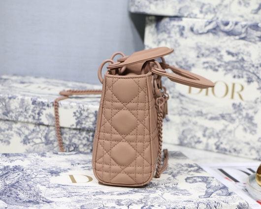 Dior M0505 Mini Dior Lady Bag Cannage lambskin Tan