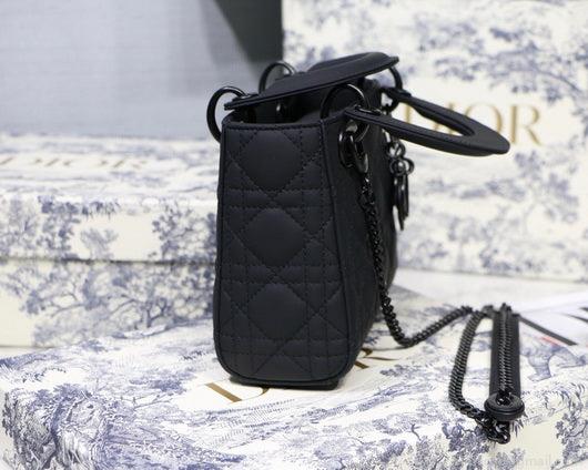 Dior M0505 Mini Dior Lady Bag Black Cannage lambskin