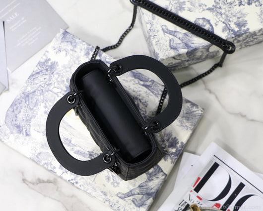Dior M0505 Mini Dior Lady Bag Black Cannage lambskin