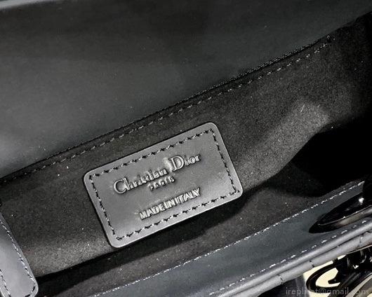 Dior M0505 Mini Dior Lady Bag Black Cannage lambskin