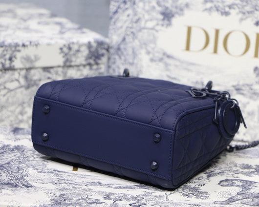 Dior M0505 Mini Dior Lady Bag Navy Blue Cannage Lambskin