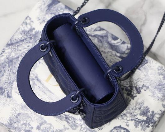 Dior M0505 Mini Dior Lady Bag Navy Blue Cannage Lambskin