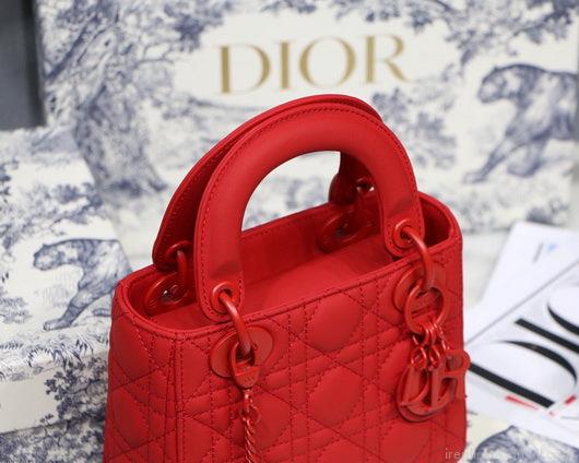 Dior M0505 Mini Dior Lady Bag Red Cannage Lambskin