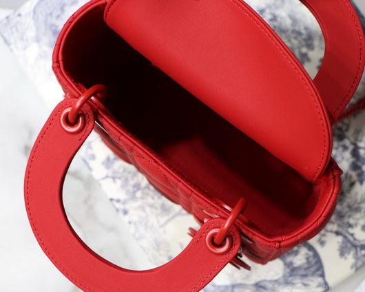 Dior M0505 Mini Dior Lady Bag Red Cannage Lambskin