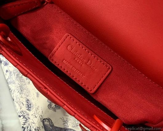 Dior M0505 Mini Dior Lady Bag Red Cannage Lambskin