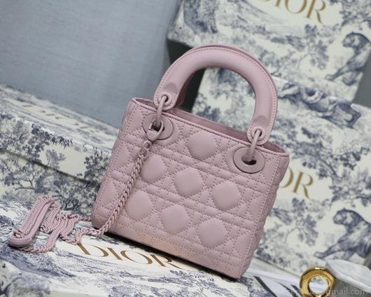Dior M0505 Mini Dior Lady Bag Pink Cannage Lambskin