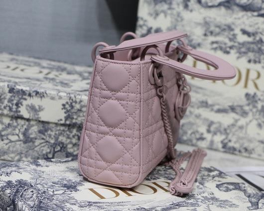 Dior M0505 Mini Dior Lady Bag Pink Cannage Lambskin