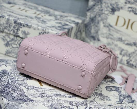 Dior M0505 Mini Dior Lady Bag Pink Cannage Lambskin