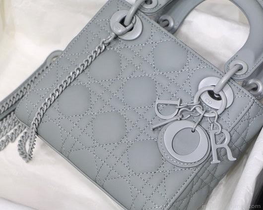 Dior M0505 Mini Dior Lady Bag Gray Cannage Lambskin